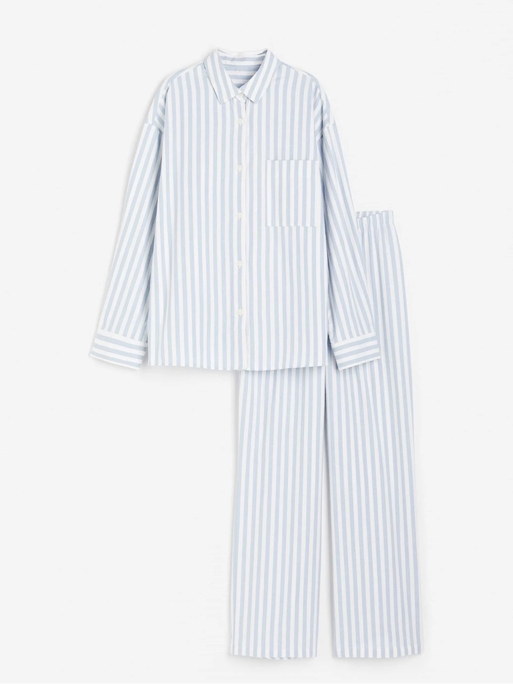 H&M Light blue Striped Pajama set